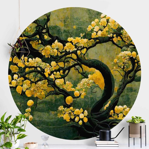 Wanddeko Wohnzimmer Gelber Baum