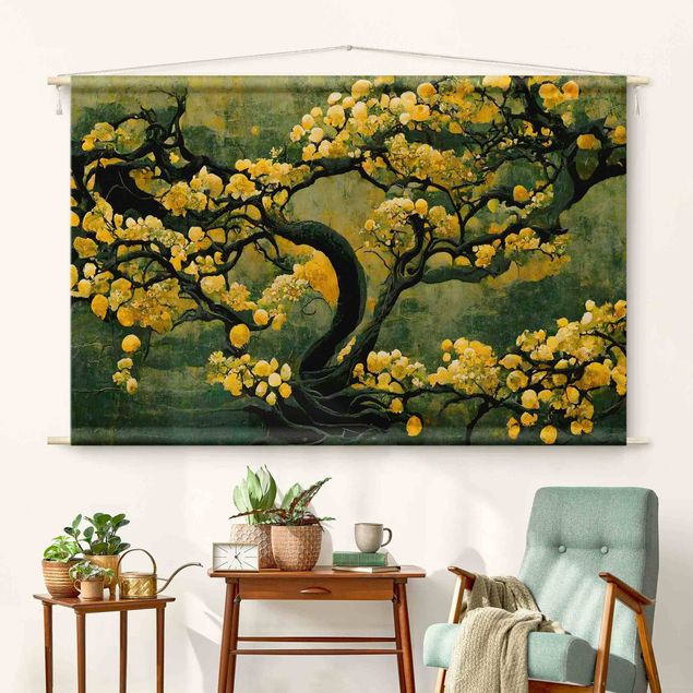 Wanddeko Wohnzimmer Gelber Baum