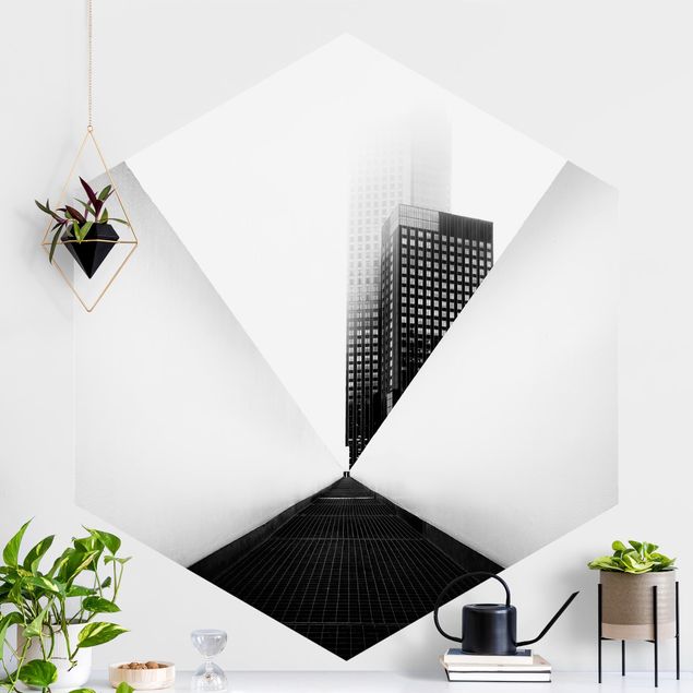 Wanddeko Architektur Geometrische Architekturstudie Schwarz-Weiß