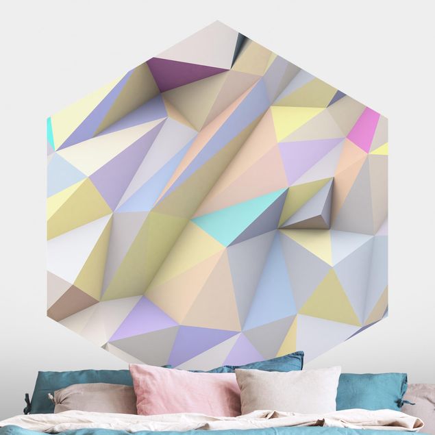 Babyzimmer Deko Geometrische Pastell Dreiecke in 3D
