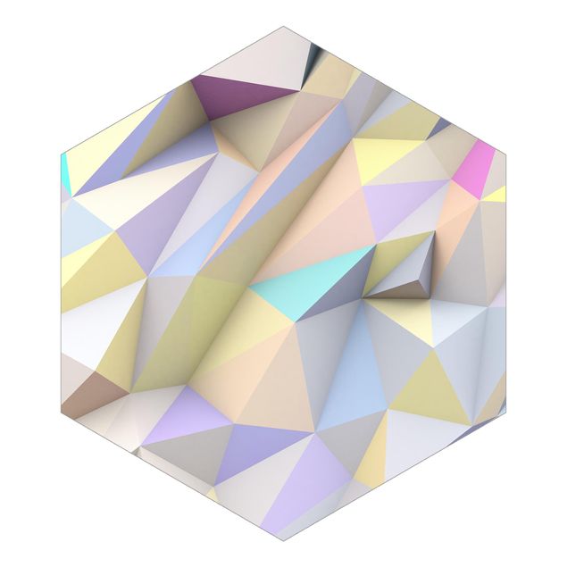Wanddeko Büro Geometrische Pastell Dreiecke in 3D