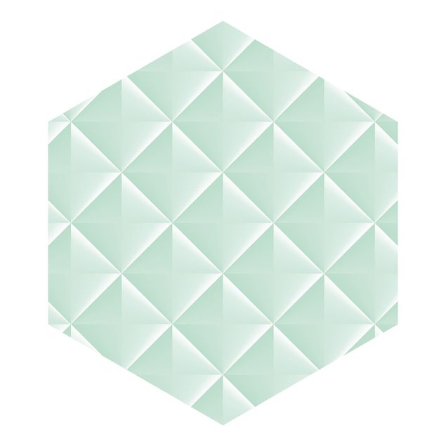 Wanddeko Büro Geometrisches 3D Rauten Muster in Mint