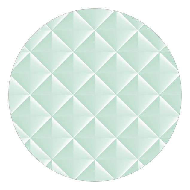 Wanddeko Schlafzimmer Geometrisches 3D Rauten Muster in Mint