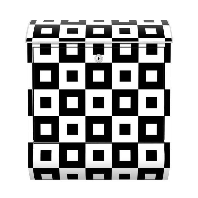 Wohndeko Geometrisch Geometrisches Muster aus Schwarz Weißen Quadraten