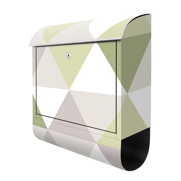 Deko Illustration Geometrisches Muster gekippte Dreiecke Grün