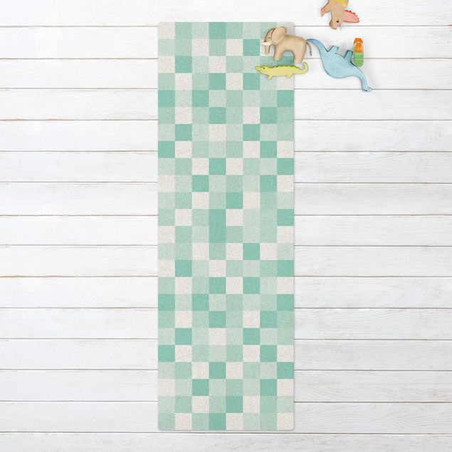Wanddeko grün Geometrisches Muster Mosaik Mintgrün