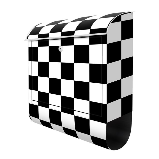 Wohndeko Illustration Geometrisches Muster Schachbrett Schwarz Weiß