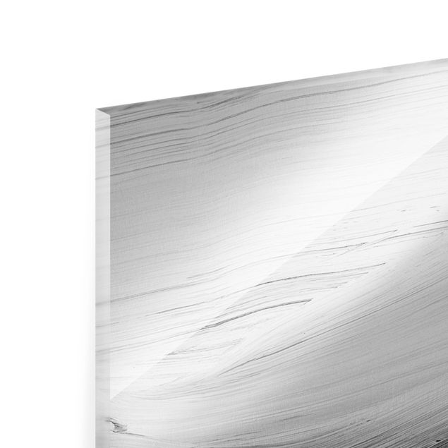 Wanddeko über Sofa Geschwungene Wellen Schwarz Weiß
