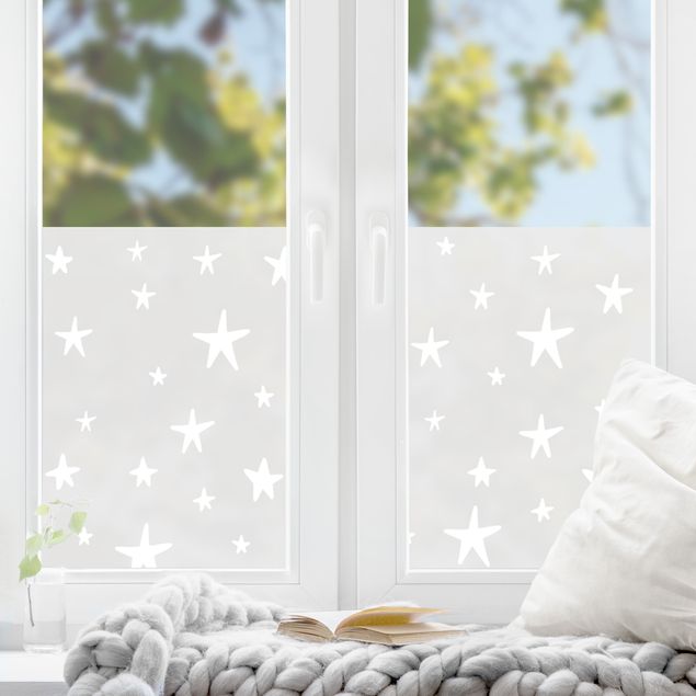 Wanddeko Büro Gezeichnete Sterne Muster