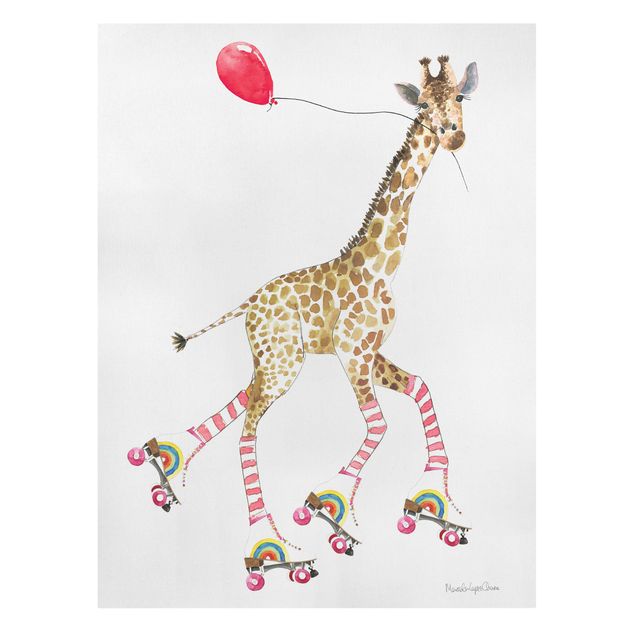 Wanddeko Mädchenzimmer Giraffe auf Freudenfahrt
