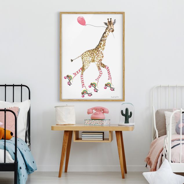 Wandbilder Giraffen Giraffe auf Freudenfahrt