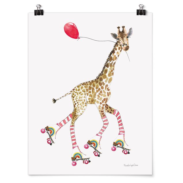 Wanddeko Mädchenzimmer Giraffe auf Freudenfahrt