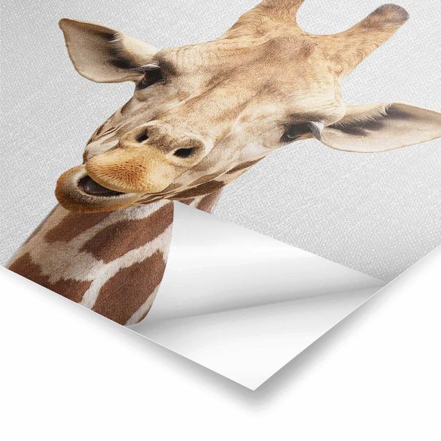 Wanddeko schwarz-weiß Giraffe Gundel