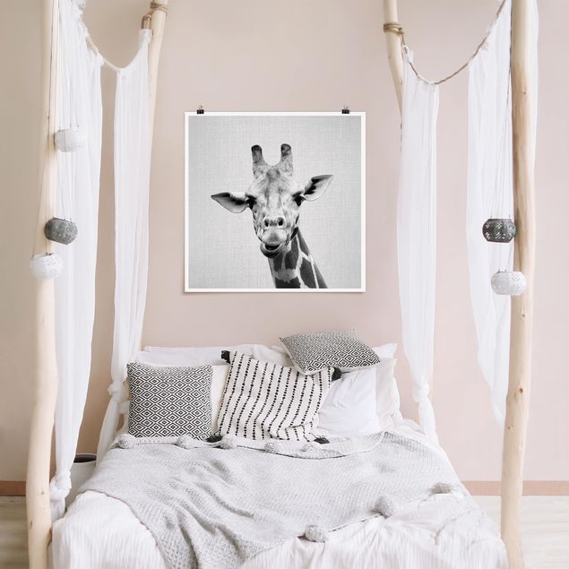 Wanddeko Schlafzimmer Giraffe Gundel Schwarz Weiß
