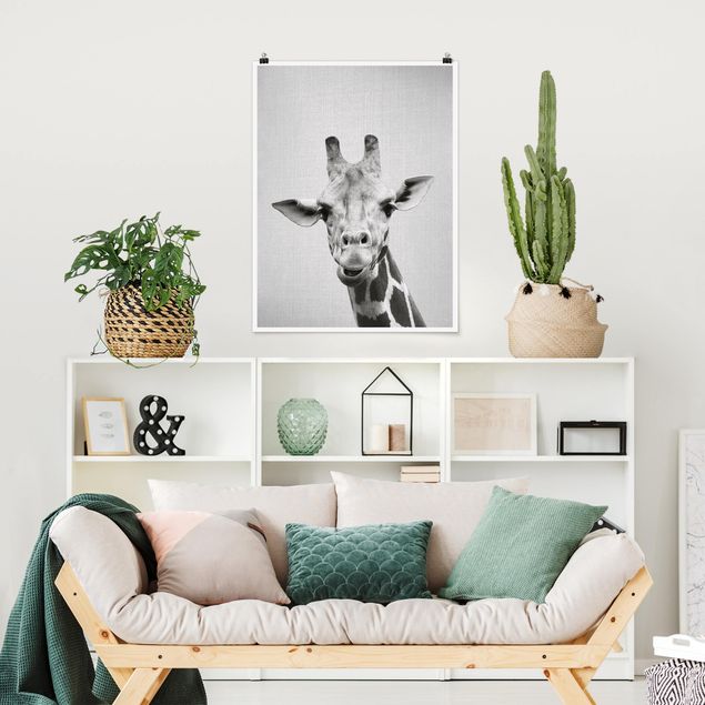 Wanddeko Schlafzimmer Giraffe Gundel Schwarz Weiß