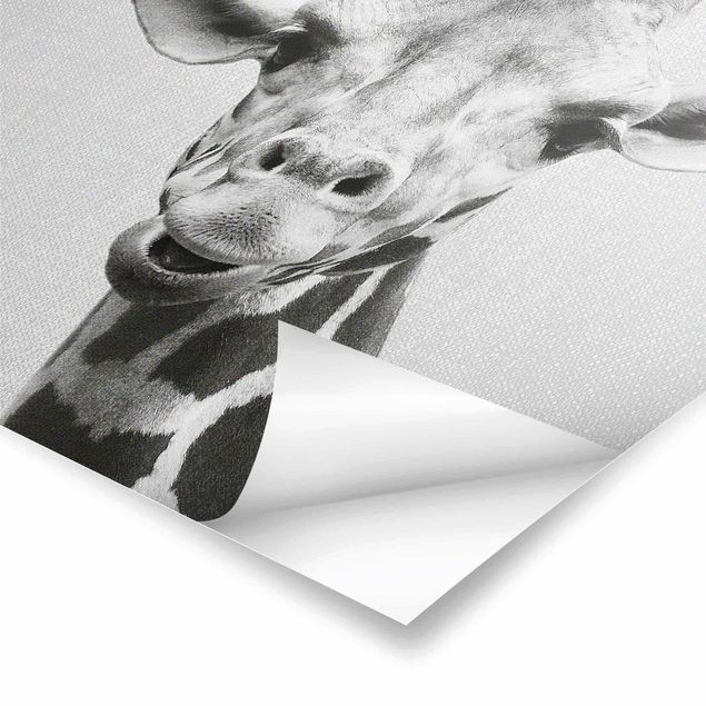 Wanddeko schwarz-weiß Giraffe Gundel Schwarz Weiß