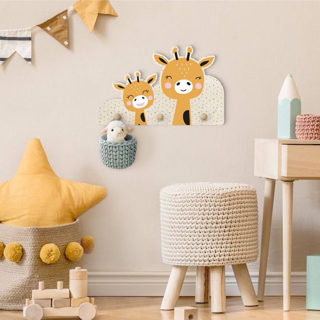Wanddeko Büro Giraffe mit Babygiraffe