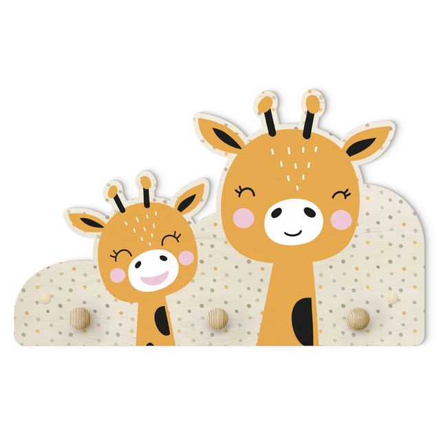 Wanddeko Babyzimmer Giraffe mit Babygiraffe