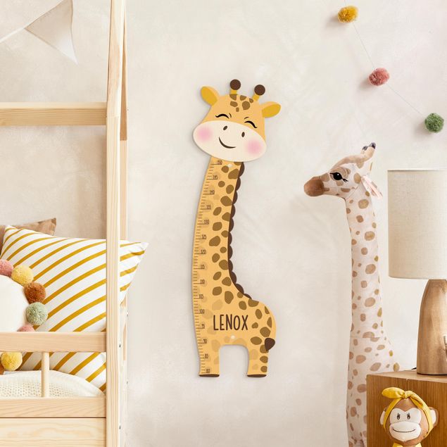 Wanddeko orange Giraffen Junge mit Wunschname