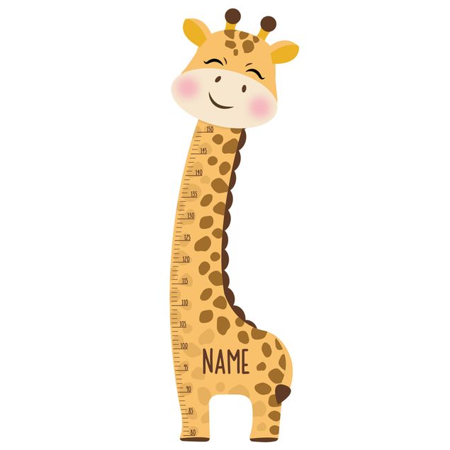 Wanddeko Babyzimmer Giraffen Junge mit Wunschname
