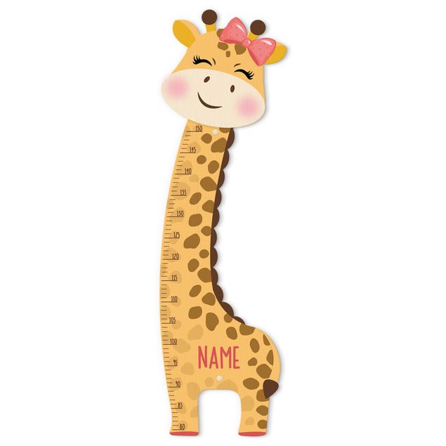 Wanddeko Babyzimmer Giraffen Mädchen mit Wunschname