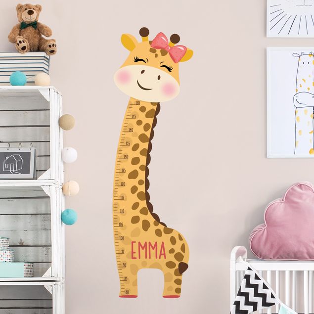 Wanddeko Büro Giraffen Mädchen mit Wunschname