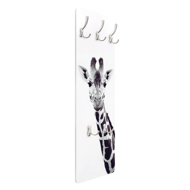Wohndeko Fotografie Giraffen Portrait in Schwarz-weiß