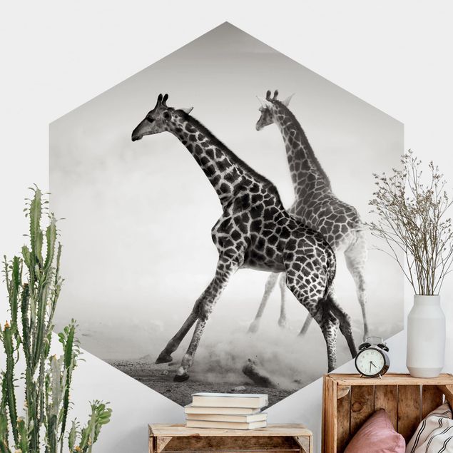 Wanddeko Afrika Giraffenjagd