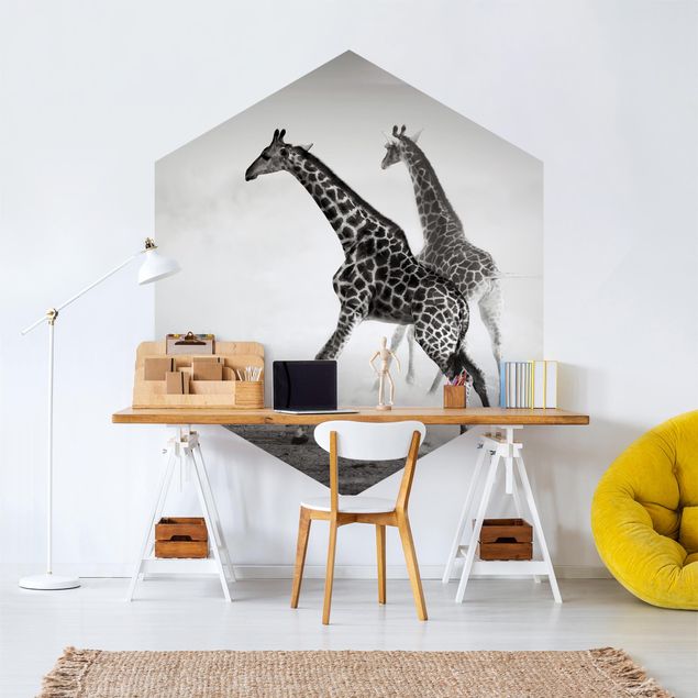 Wanddeko Schlafzimmer Giraffenjagd