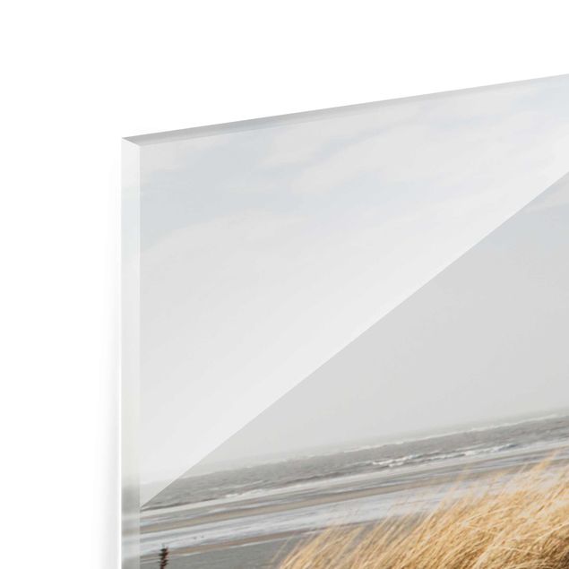 Glasbild mehrteilig - Ostsee Strand 3-teilig - Waldbild Glas