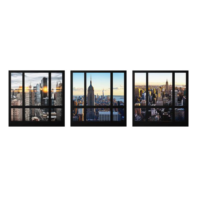 Wanddeko Flur Fensterblicke über New York