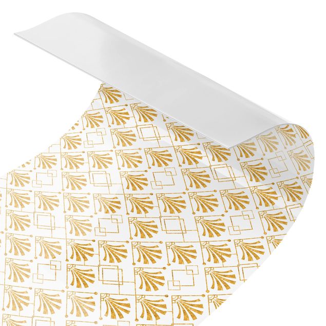 selbstklebende Klebefolie Glitzeroptik mit Art Deco Muster in Gold