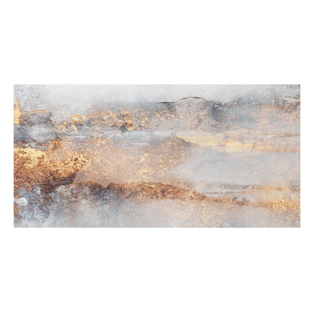 Wanddeko Flur Gold-Grauer Nebel