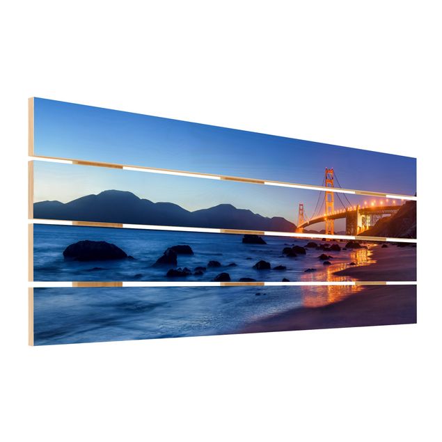 Wanddeko Büro Golden Gate Bridge am Abend