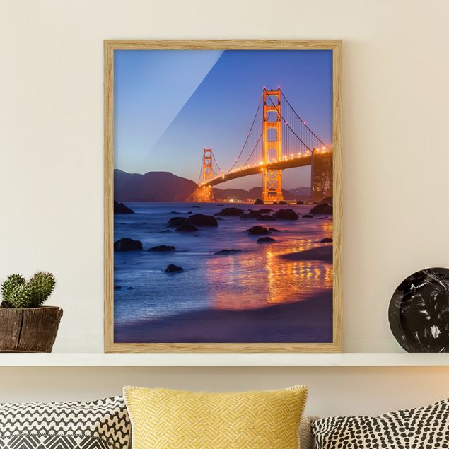 Wohndeko Architektur Golden Gate Bridge am Abend