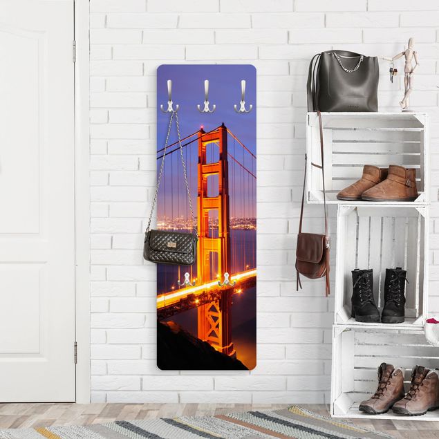 Wanddeko Treppenhaus Golden Gate Bridge bei Nacht