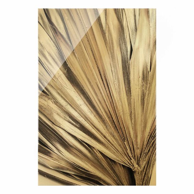 Wanddeko Esszimmer Goldene Palmenblätter