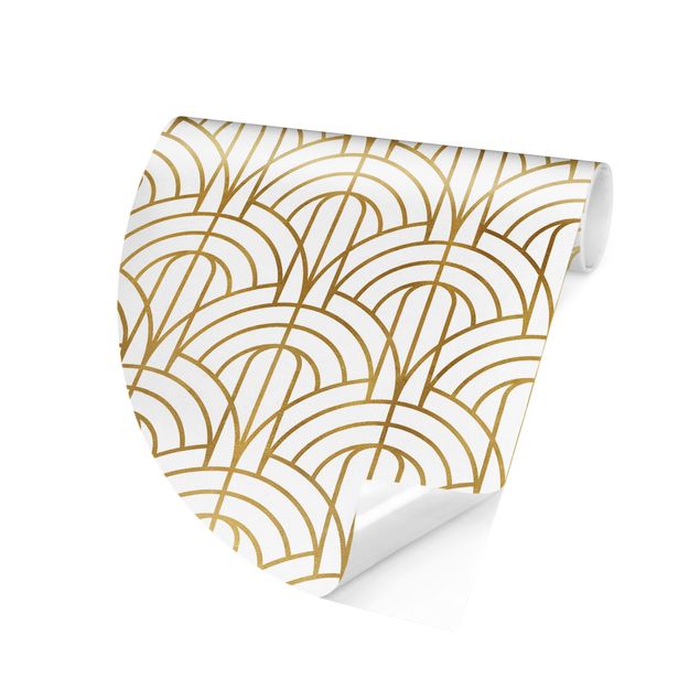Wanddeko gold Goldenes Art Deco Muster XXL
