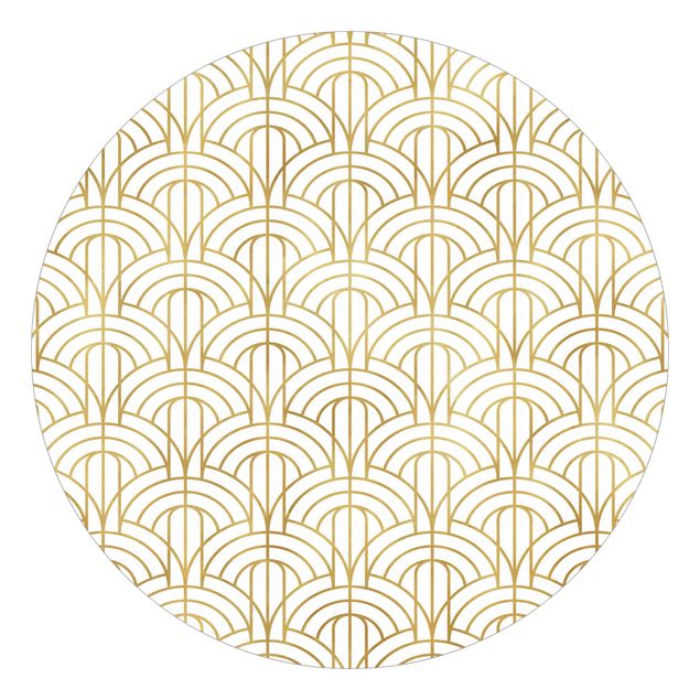 Wanddeko Flur Goldenes Art Deco Muster XXL