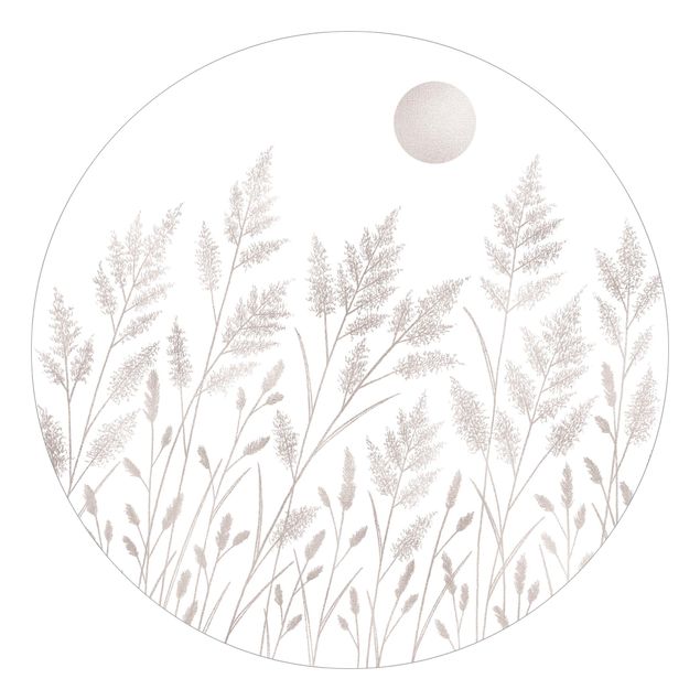 Wohndeko Gräser Gräser und Mond in Silber