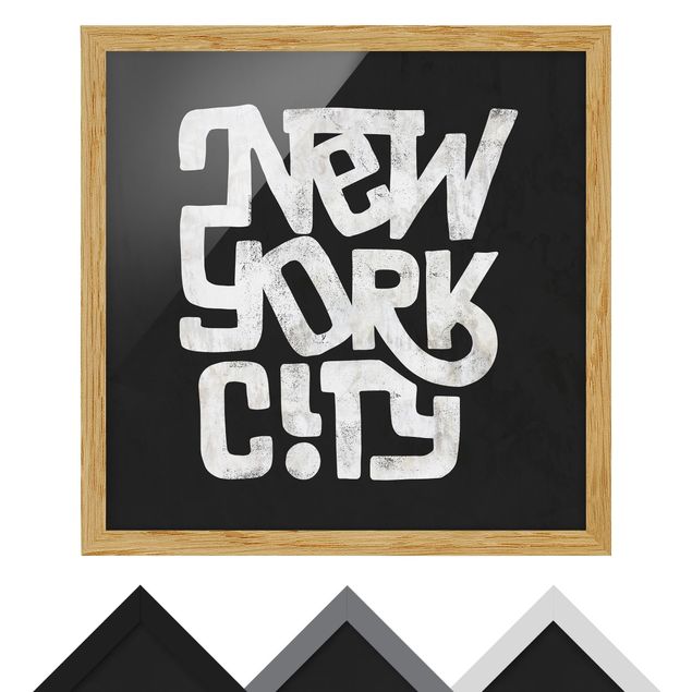Wanddeko schwarz-weiß Graffiti Art Calligraphy New York City Schwarz