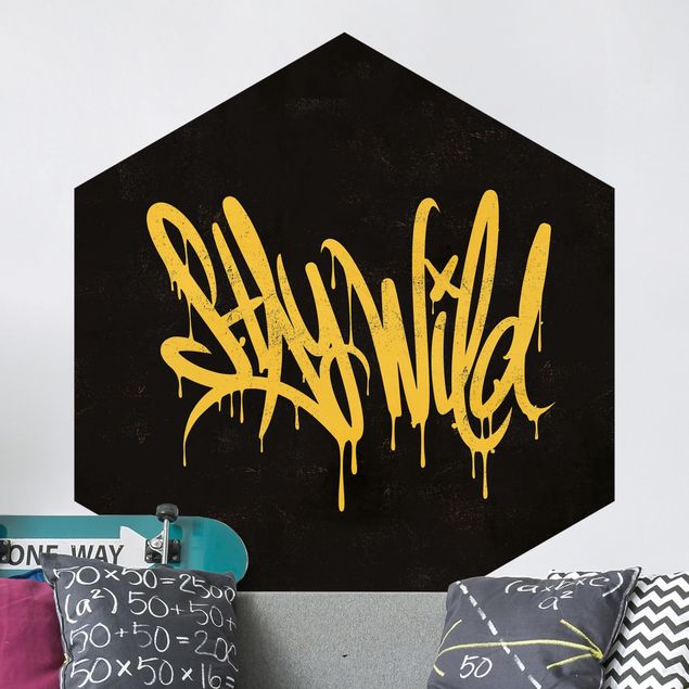 Wanddeko Schlafzimmer Graffiti Art Stay Wild