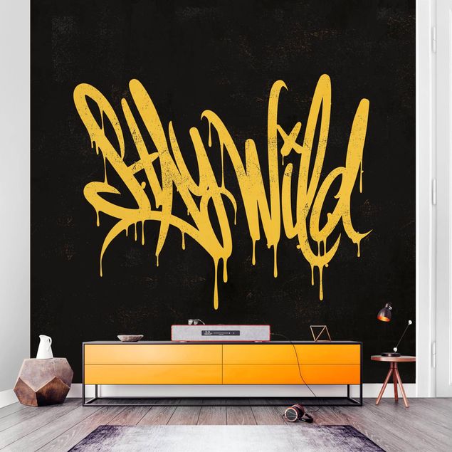 Wanddeko Wohnzimmer Graffiti Art Stay Wild
