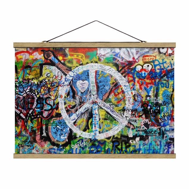 Wanddeko Jugendzimmer Graffiti Wall Peace Sign