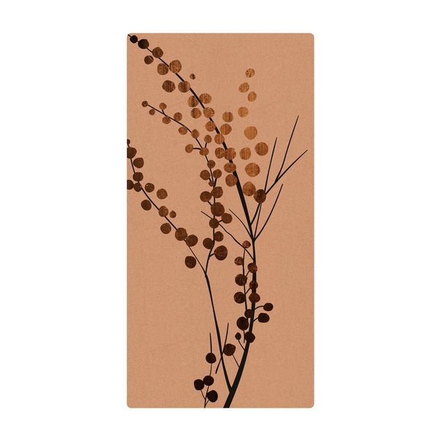 Wanddeko Praxis Grafische Pflanzenwelt - Beeren Gold