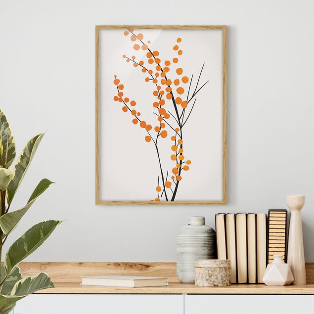 Wandbilder Fische Grafische Pflanzenwelt - Beeren Orange