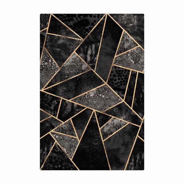 Wanddeko Geometrisch Graue Dreiecke Gold
