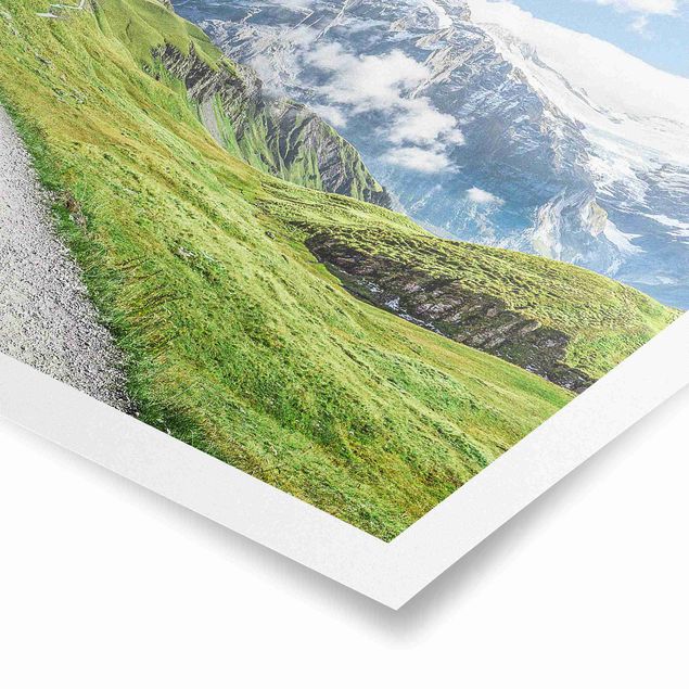 Wanddeko grün Grindelwald Panorama