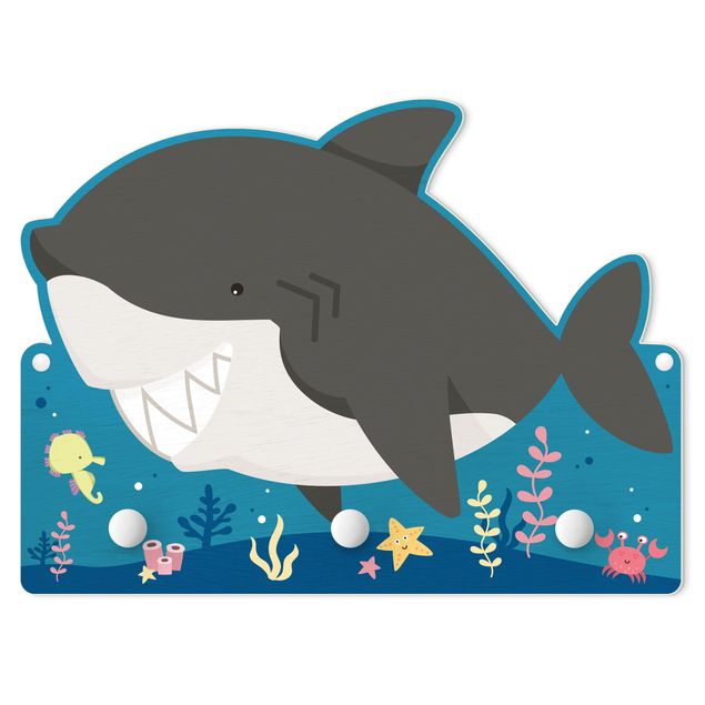 Wanddeko Babyzimmer Grinsender Hai im Meer