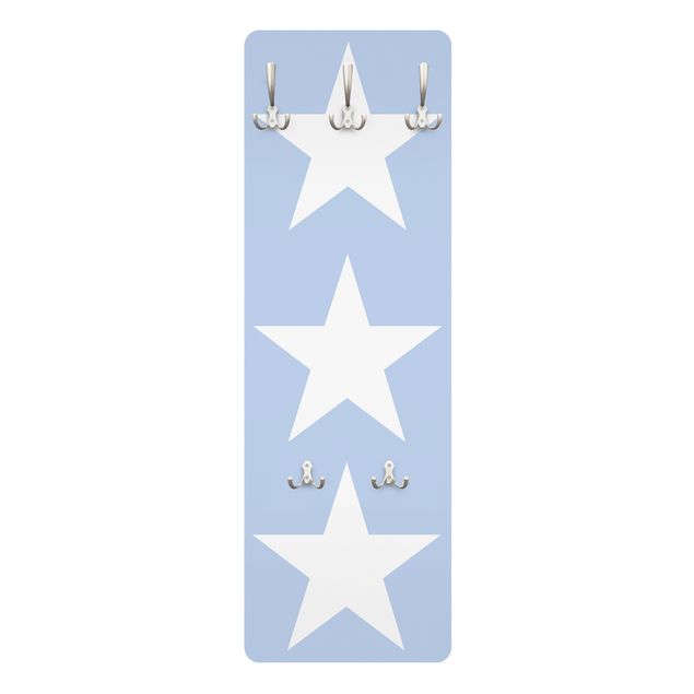 Wanddeko Jungenzimmer Große Weiße Sterne auf Blau
